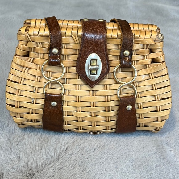 Handbags - Vintage Wicker Handbag - Grants in British Hong Kong